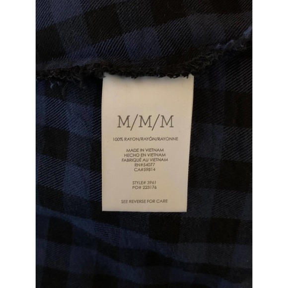 CAbi Women's M Medium Blue Black Aberdeen Shirt #3961 Buffalo Plaid Button Top - Picture 11 of 12